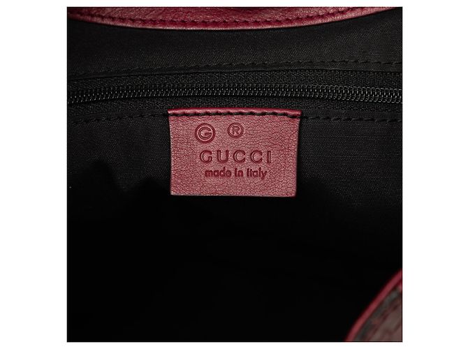 Borsa Hobo Gucci in pelle di vitello embossed Red Horsebit - vista 5