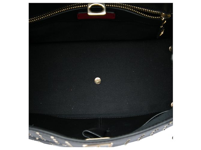 Borsa Satchel Valentino Rockstud Joylock in vitello nero Medium - vista 4