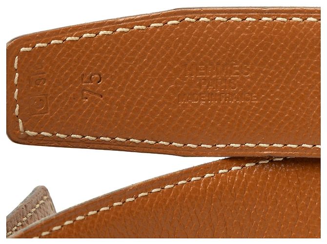 Cinturón reversible Hermès Constance H en piel Box Calf y Courchevel negra - vista 4