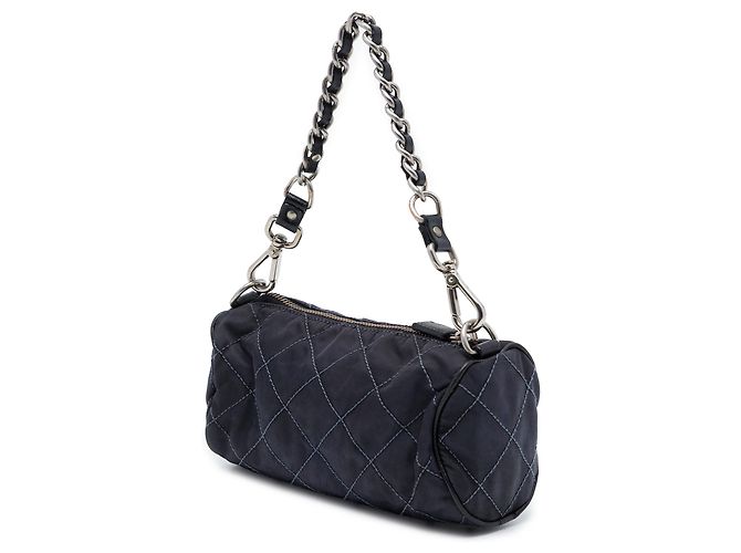 Pochette Barrel Prada in Tessuto Blue Impuntu - vista 2