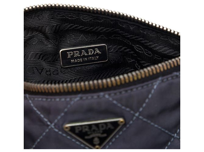 Pochette Barrel Prada in Tessuto Blue Impuntu - vista 5