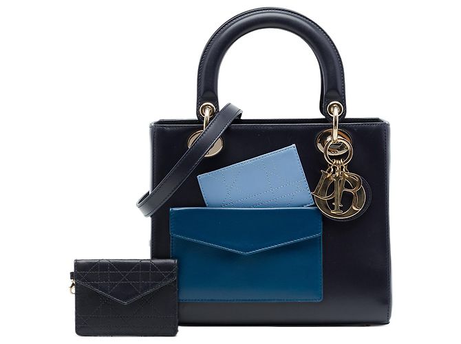 Dior Blue Medium Calfskin Pockets Lady Dior - Ansicht 7