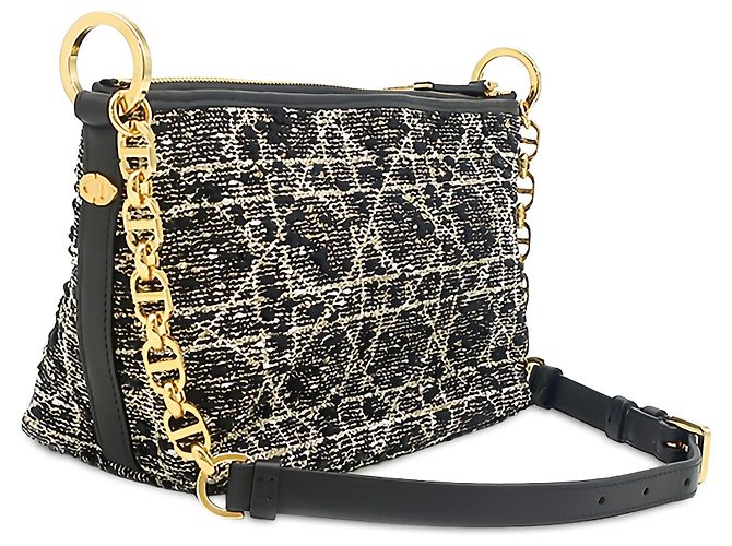 Borsa Hobo Diorstar in tweed nero Cannage Dior con catena - vista 2