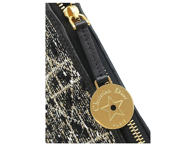 Borsa Hobo Diorstar in tweed nero Cannage Dior con catena - vista 8