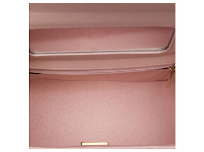 Chanel Vanity Case em Tweed acolchoado rosa CC com alça superior - vista 4