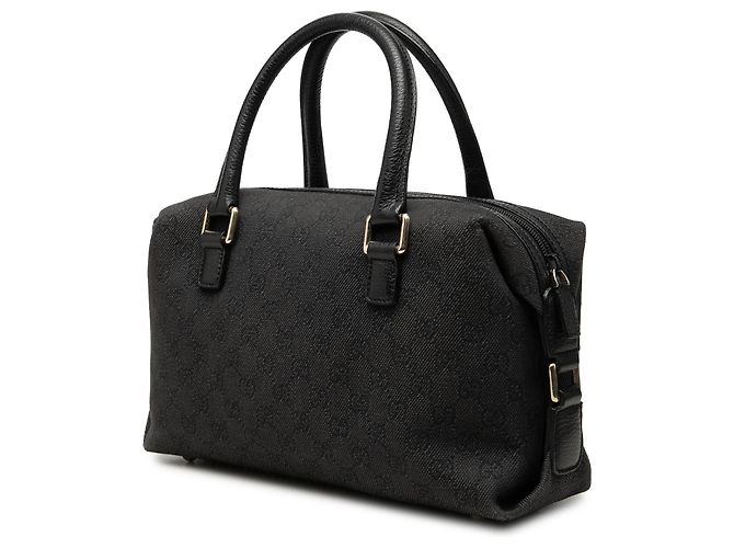Gucci Boston Bag aus schwarzem GG Canvas - Ansicht 2
