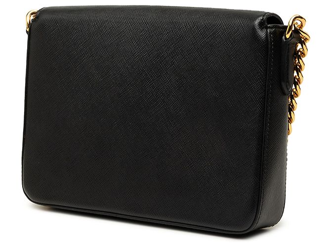 Prada Borsa a tracolla Saffiano nera con chiusura push lock - vista 2