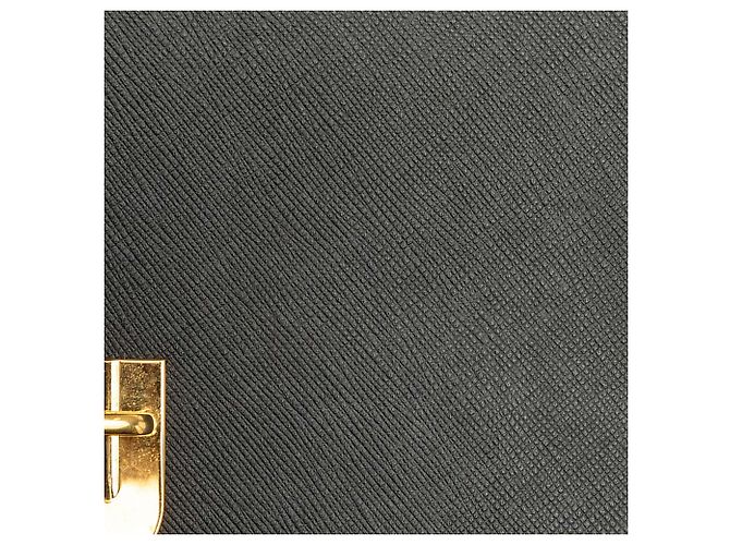Prada Borsa a tracolla Saffiano nera con chiusura push lock - vista 6