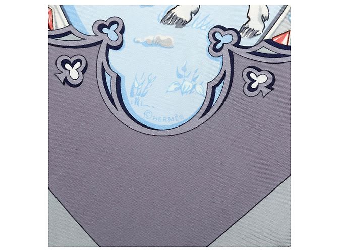 Foulard di seta Hermès Blue La Vie a Cheval 90 - vista 3