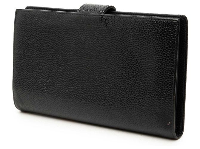 Portafoglio lungo bifold Chanel Black CC Caviar - vista 2