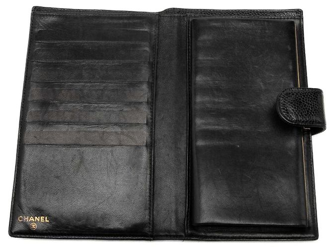 Portafoglio lungo bifold Chanel Black CC Caviar - vista 5