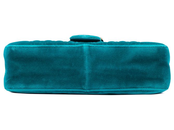 Borsa a tracolla Gucci Blue Medium GG Marmont Matelassé in velluto - vista 3