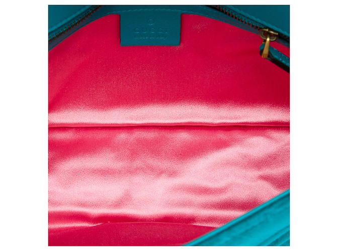 Borsa a tracolla Gucci Blue Medium GG Marmont Matelassé in velluto - vista 4