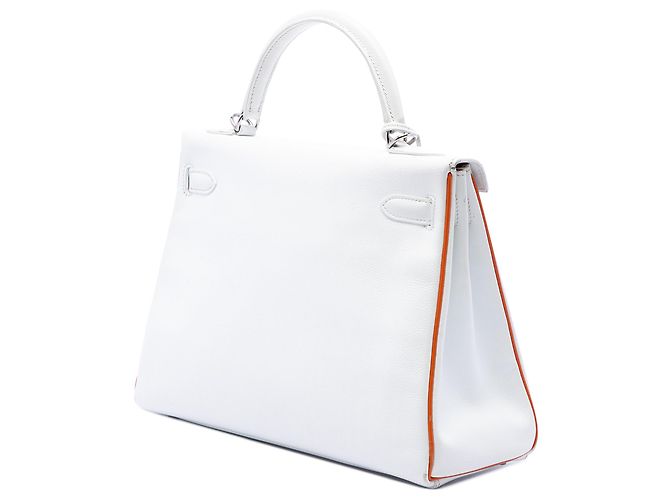 Hermès White Bicolor Epsom Kelly II Retourne 32 - vista 2