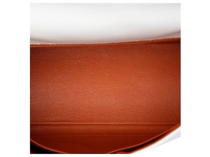 Hermès White Bicolor Epsom Kelly II Retourne 32 - vista 4