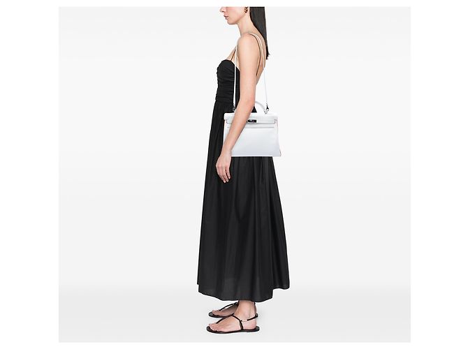 Hermès White Bicolor Epsom Kelly II Retourne 32 - vista 6