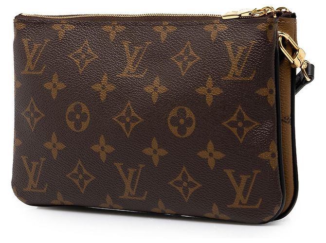 Louis Vuitton Brown Monogram Giant Reverse Double Zip Pochette - vista 2