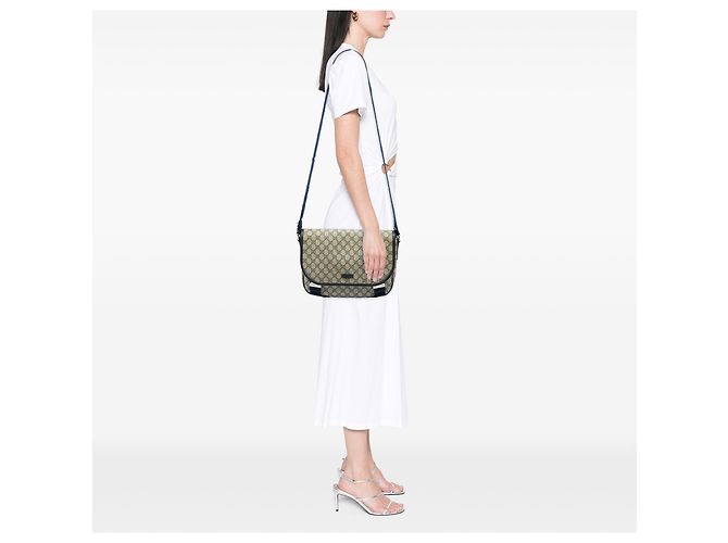 Borsa a tracolla Gucci Beige GG Supreme - vista 5
