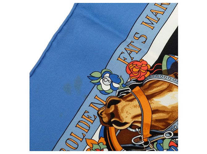Foulard di seta Hermès Blue New Orleans 90 - vista 6