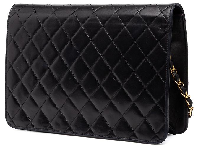 Chanel Black Medium CC Quilted Lambskin Single Flap - vista 2