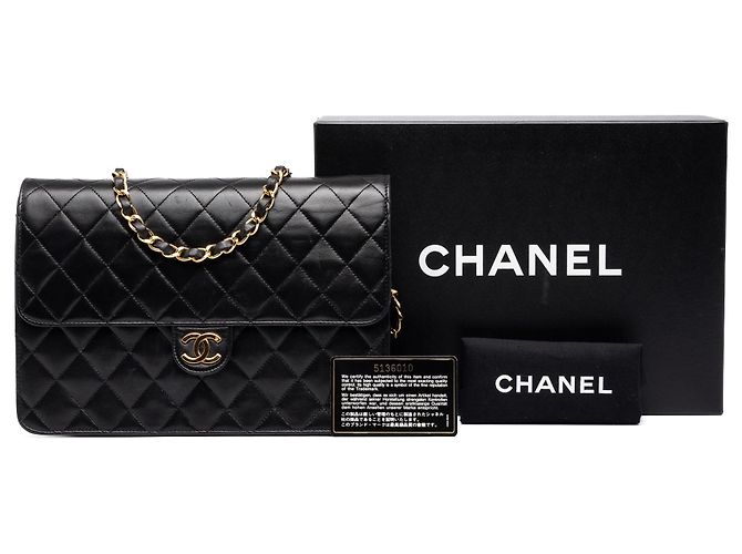 Chanel Black Medium CC Quilted Lambskin Single Flap - vista 7