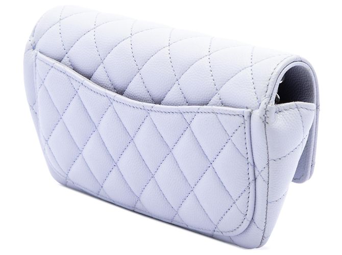 Custodia occhiali Chanel Purple CC Quilted Caviar con catena - vista 2