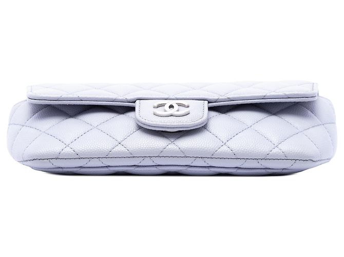 Custodia occhiali Chanel Purple CC Quilted Caviar con catena - vista 3