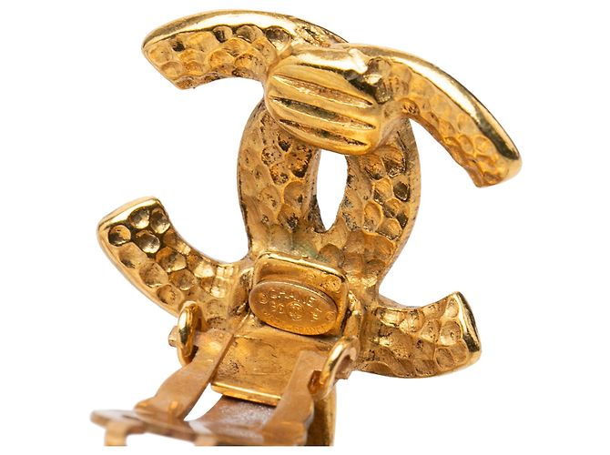 Orecchini a clip pendenti Chanel Gold CC placcati in oro - vista 3