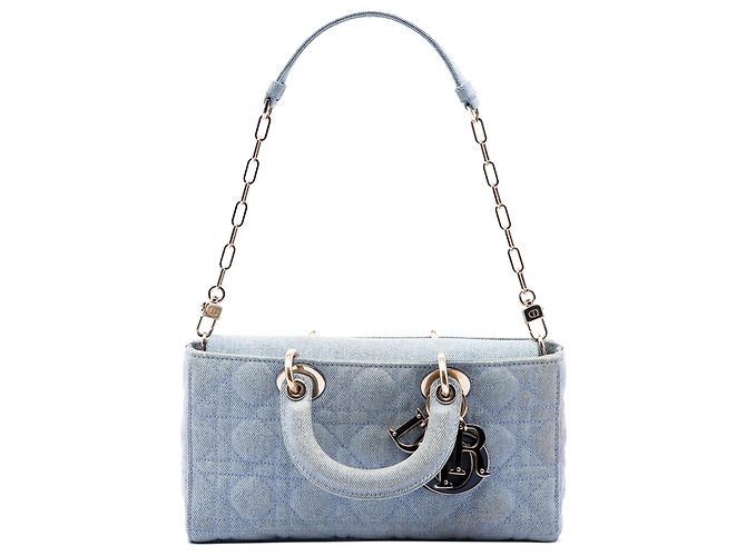 Dior Blue Medium Denim Cannage Lady D Joy - vista 2