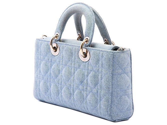 Dior Blue Medium Denim Cannage Lady D Joy - vista 3