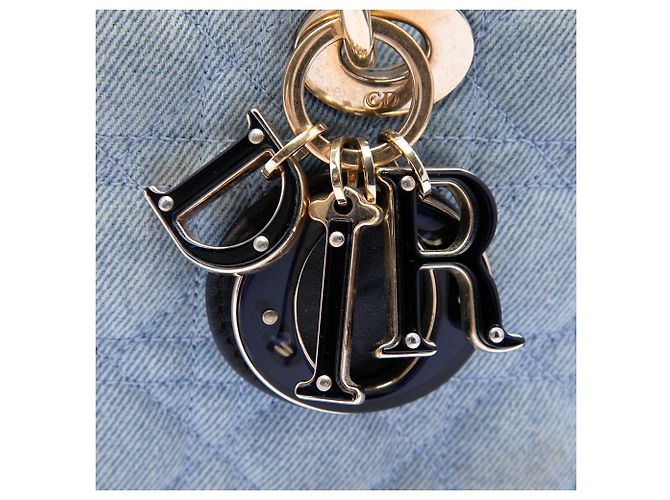 Dior Blue Medium Denim Cannage Lady D Joy - vista 6