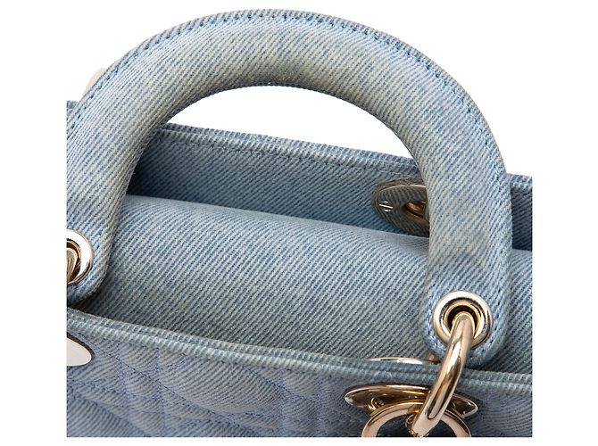 Dior Blue Medium Denim Cannage Lady D Joy - vista 7