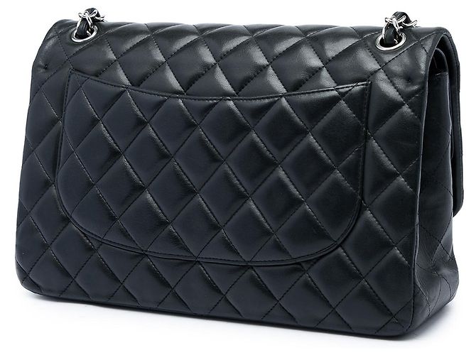 Chanel Black Jumbo Classic Lambskin Double Flap - vista 2