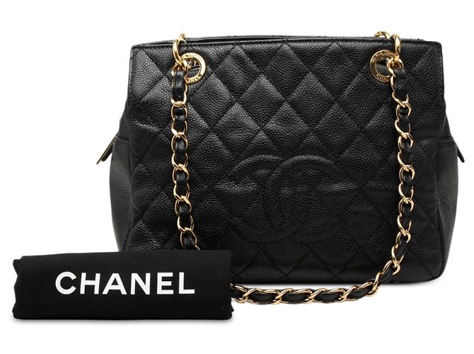 Chanel Black Petite Caviar Timeless Tote - vista 7