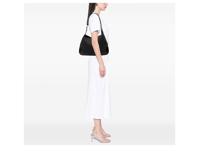 Borsa a tracolla Gucci Jackie in tela GG nera - vista 6