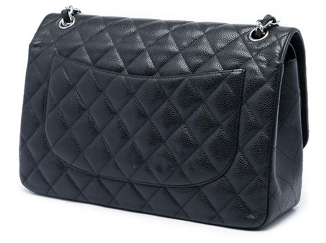 Chanel Black Jumbo Classic Caviar Double Flap - vue 2