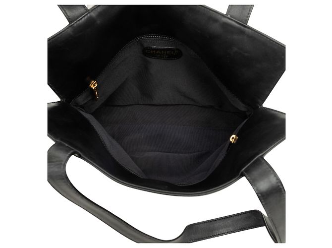 Chanel CC Shopping Tote aus schwarzem Lammleder - Ansicht 4