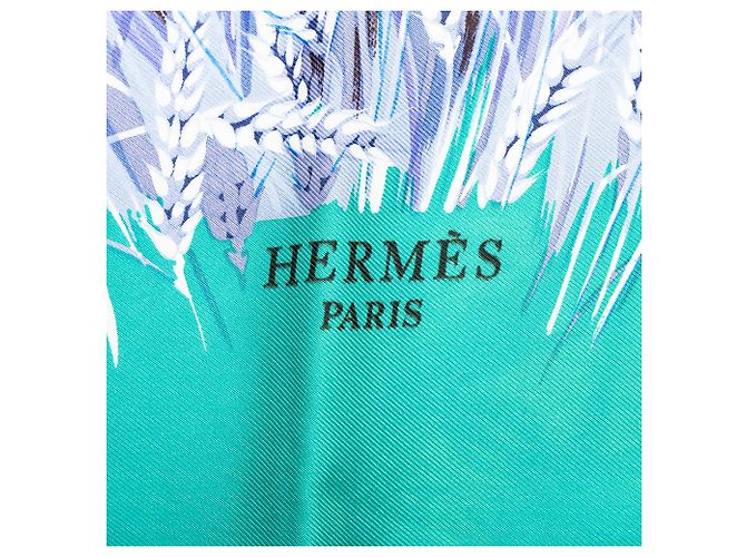 Lenço de seda Hermès Blue Les Bles 90 - vista 5