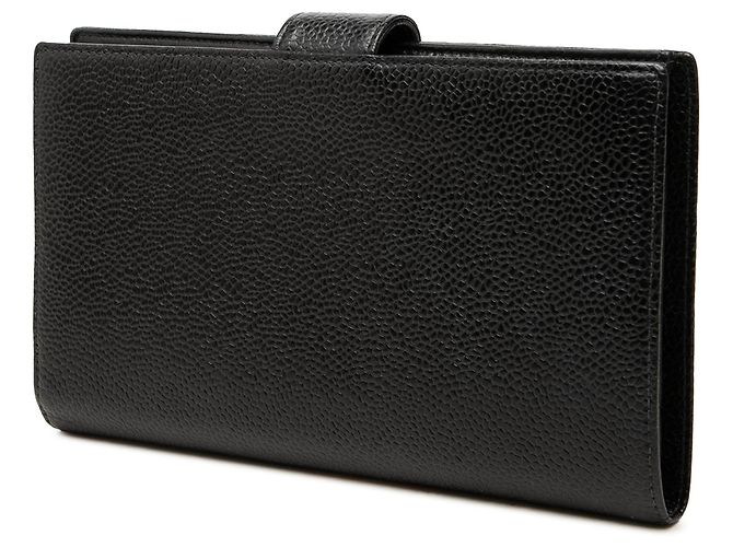 Cartera larga Chanel Black CC Caviar - vista 2
