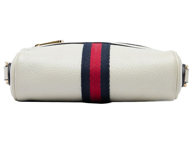 Gucci Mini Borsa a Tracolla Ophidia in Pelle di Vitello Bianca con Web - vista 3