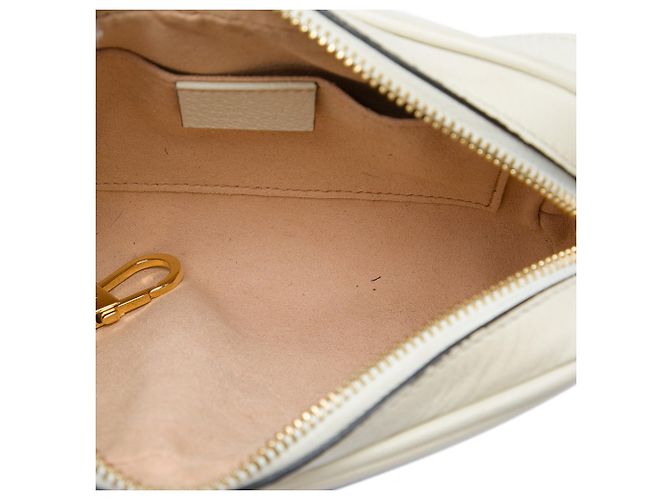 Gucci Mini Borsa a Tracolla Ophidia in Pelle di Vitello Bianca con Web - vista 4