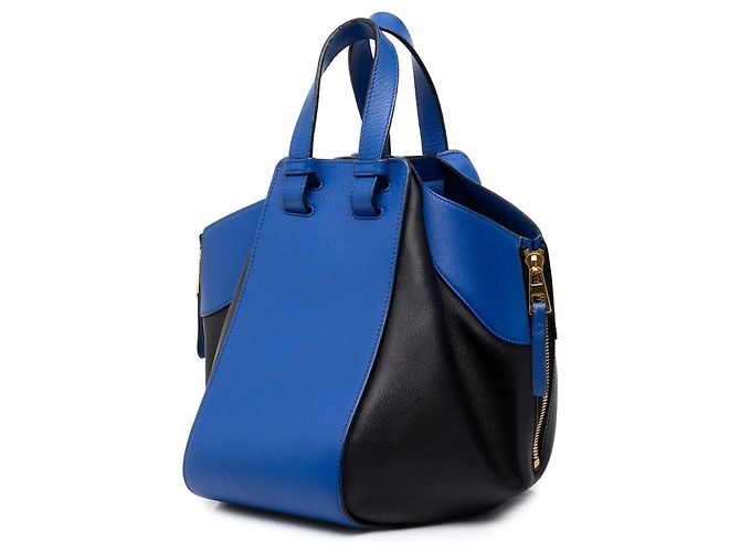 LOEWE Blue Medium Hammock Satchel aus bicolor körnigem Kalbsleder - Ansicht 2