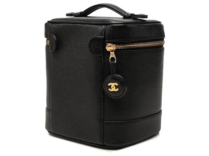 Estuche de maquillaje Chanel Black CC Caviar Vanity Case - vista 2