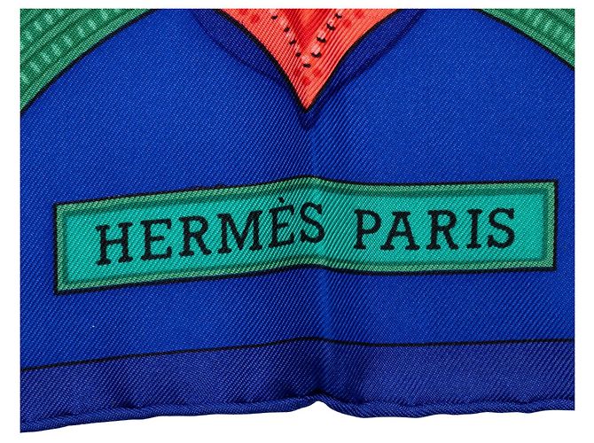 Pañuelo de seda Hermès Green Hommage a lAmtie Franco Hellenique 90 - vista 2