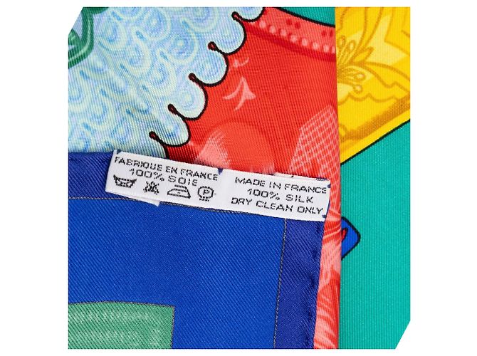 Pañuelo de seda Hermès Green Hommage a lAmtie Franco Hellenique 90 - vista 4
