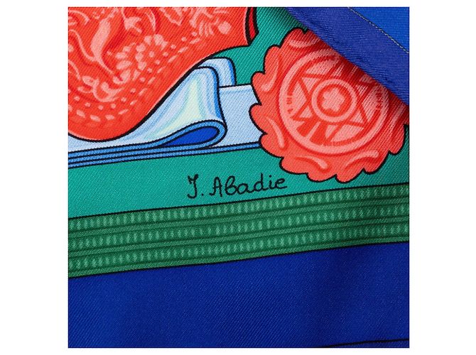Pañuelo de seda Hermès Green Hommage a lAmtie Franco Hellenique 90 - vista 5