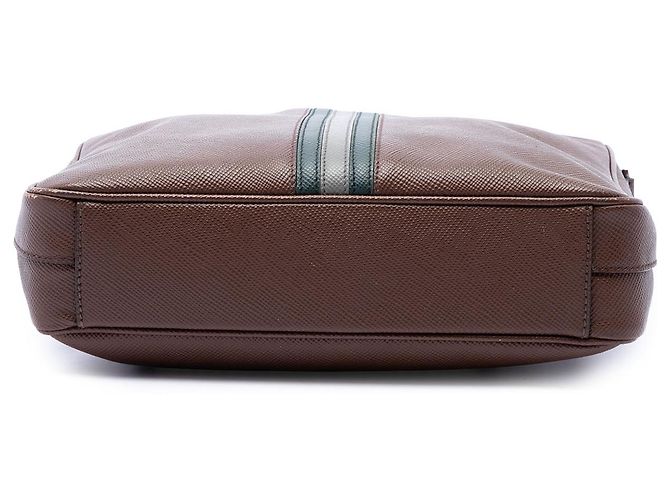 Borsa a tracolla Prada Brown Saffiano Striped - vista 3