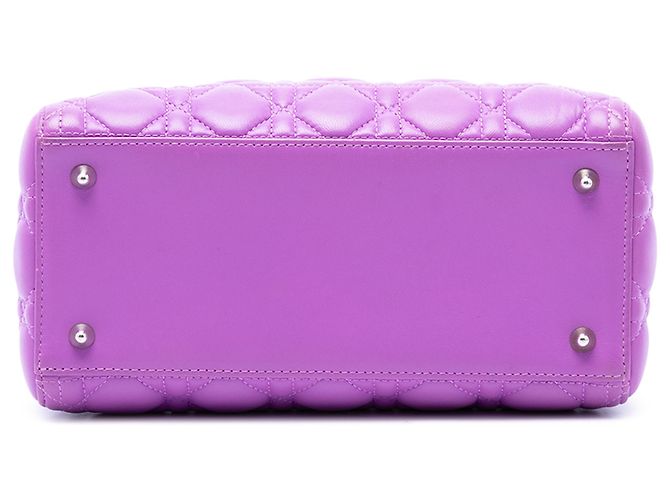 Dior Purple Medium Lambskin Cannage Lady Dior - vista 3