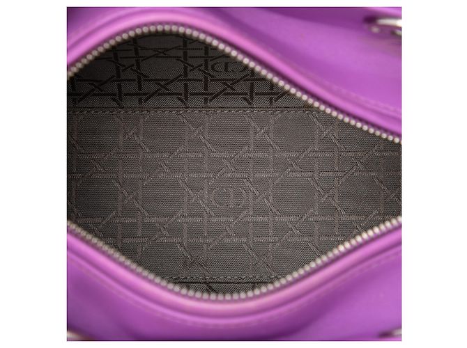 Dior Purple Medium Lambskin Cannage Lady Dior - vista 4