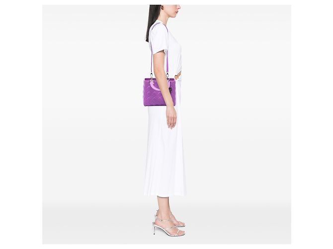 Dior Purple Medium Lambskin Cannage Lady Dior - vista 6